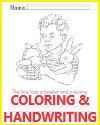 Boy with Bunny and Basket Coloring Page