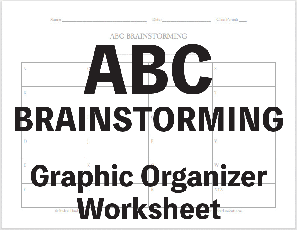 Printable ABC Brainstorming Worksheet - Free to print (PDF file).