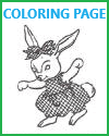 Little Girl Bunny Coloring Page for Kids in the Spring Season