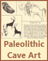 Prehistoric art.  The horse's head sculptured on a piece of reindeer horn, was found with relics of the rough stone age, in southern France.  The charging mammoth was engraved on an ivory tusk, also in southern France during the rough stone age; it is one of the most remarkable relics of its kind.  The stag hunt shown at the left is from a painting on the walls of a cavern in Spain, made in the polished stone age.