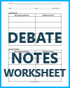 Debate note-taking worksheet.