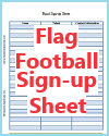 Flag Football Sign-up Sheet