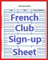 French Club Sign-up Sheet