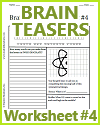 Brain Teasers Worksheet #4