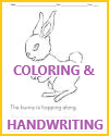 The Bunny Is Hopping Along Coloring Page for Kids