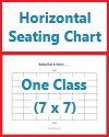 Free printable blank seating for one class. Horizontal format. Teachers just click and print this classroom reproducible. 100% free. No registration or log-in required.