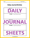 Daily Journal Writing Sheet