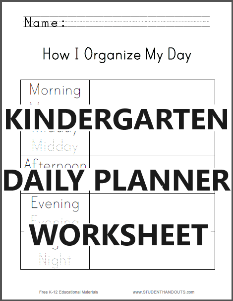 How I Organize My Day for Kids - Free to print (PDF file).