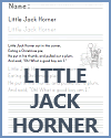 Little Jack Horner - Nursery Rhyme Worksheets