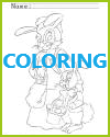 Mother and Son Bunny Rabbits Coloring Page for Kids