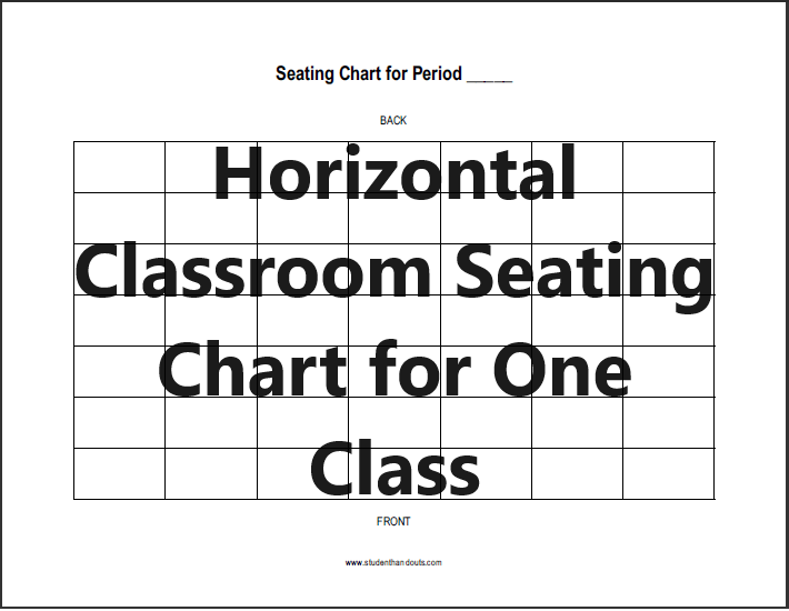 Free Printable Horizontal Classroom Seating Chart