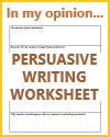 In my opinion... Writing Worksheet
