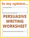 In my opinion... Writing Worksheet
