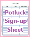 Potluck Sign-up Sheet