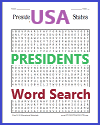 Presidents of the United States Word Search Puzzle