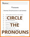 Circle the Pronouns Worksheet