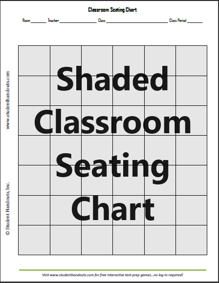 Printable 6 x 7 Classroom Seating Chart