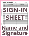 Student Sign-in Sheet with 35 Rows - PDF or Word Template