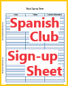 Spanish Club Sign-up Sheet