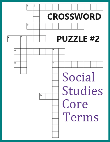 Social Studies Core Terms Crossword Puzzle #2 - Free to print (PDF file).