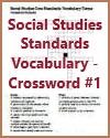 Social Studies Core Standards Vocabulary Terms Crossword Puzzle 1