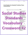 Social Studies Standards Vocabulary Terms - Crossword Puzzle #2