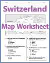 Switzerland Map Worksheet