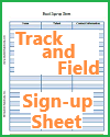 Track and Field Sign-up Sheet