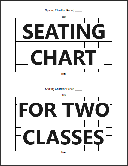 Free Printable Classroom Seating Chart for Two Classes