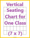 Free blank printable classroom seating chart. Vertical chart for one class. Teachers just click and print.