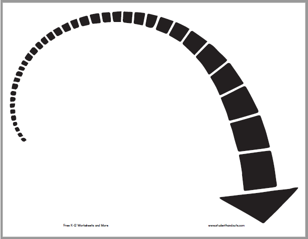 Dashed Downward Arrow Sign - Free to print (PDF file).