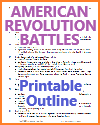Major Battles of the Revolutionary War Printable Outline