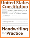 United States Constitution Handwriting Practice Worksheet