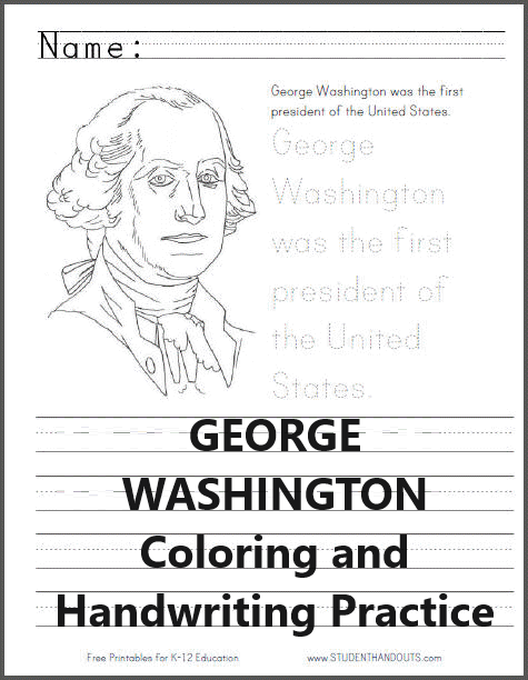 Free George Washington Handwriting Practice Worksheets - Print or Cursive