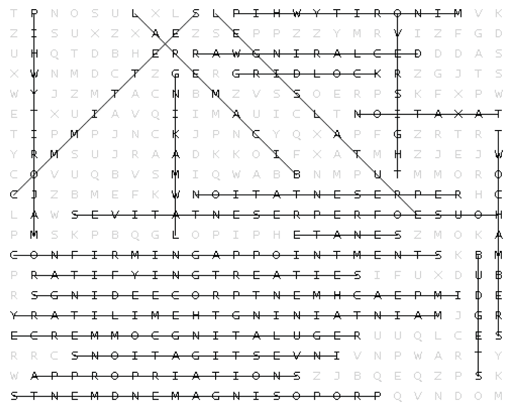 Legislative Branch Word Search Puzzle Answer Key