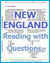 New England Reading with Questions for High School United States History