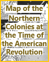 Map of the Northern Colonies at the Time of the American Revolution