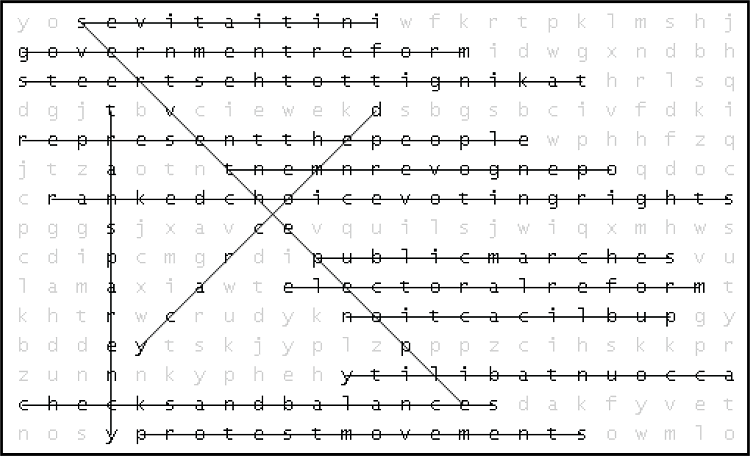 Government Reform Word Search Answer Key