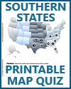 Southern States Map Identification Worksheet