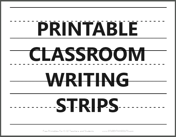 Large Dashed Writing Lines Printable Sheet Strips - Free to print (PDF file).