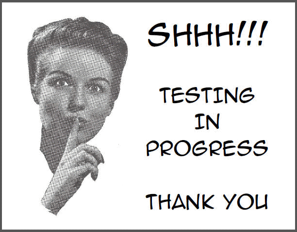 Shhh! Testing in Progress Printable Classroom Door Sign - Free to print (PDF file).