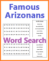 Famous Arizonans Word Search Puzzle
