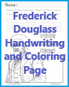 Frederick Douglass Handwriting and Coloring Page