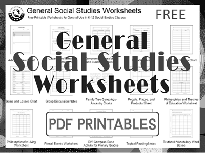 General Social Studies Worksheets - Free to print (PDF files).