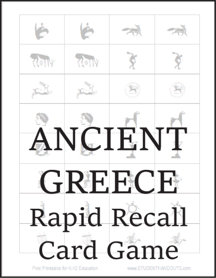 Ancient Greece Matching Card Game - Free to print.