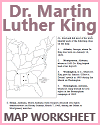 Dr. Martin Luther King, Jr., Map Worksheet