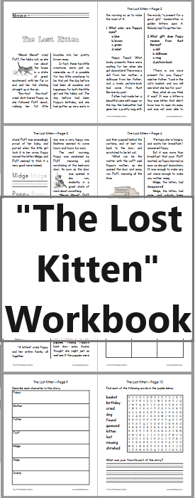 The Lost Kitten Workbook - Free to print (PDF file). Short story for children with questions and activities.