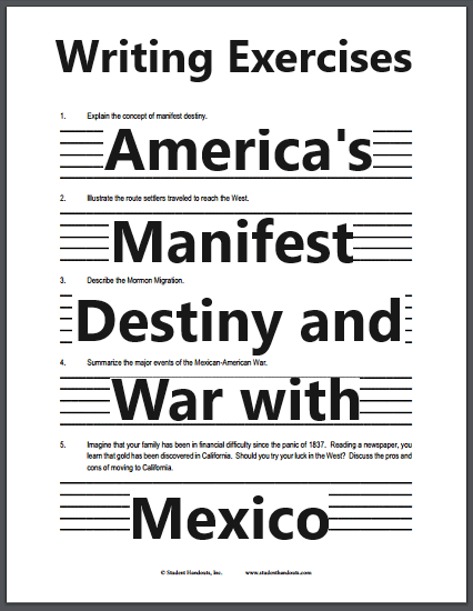 Manifest Destiny and the Mexican-American War Lesson – History For