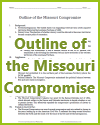 Missouri Compromise Printable Outline