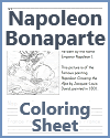 Napoleon Bonaparte Coloring Sheet for Kids